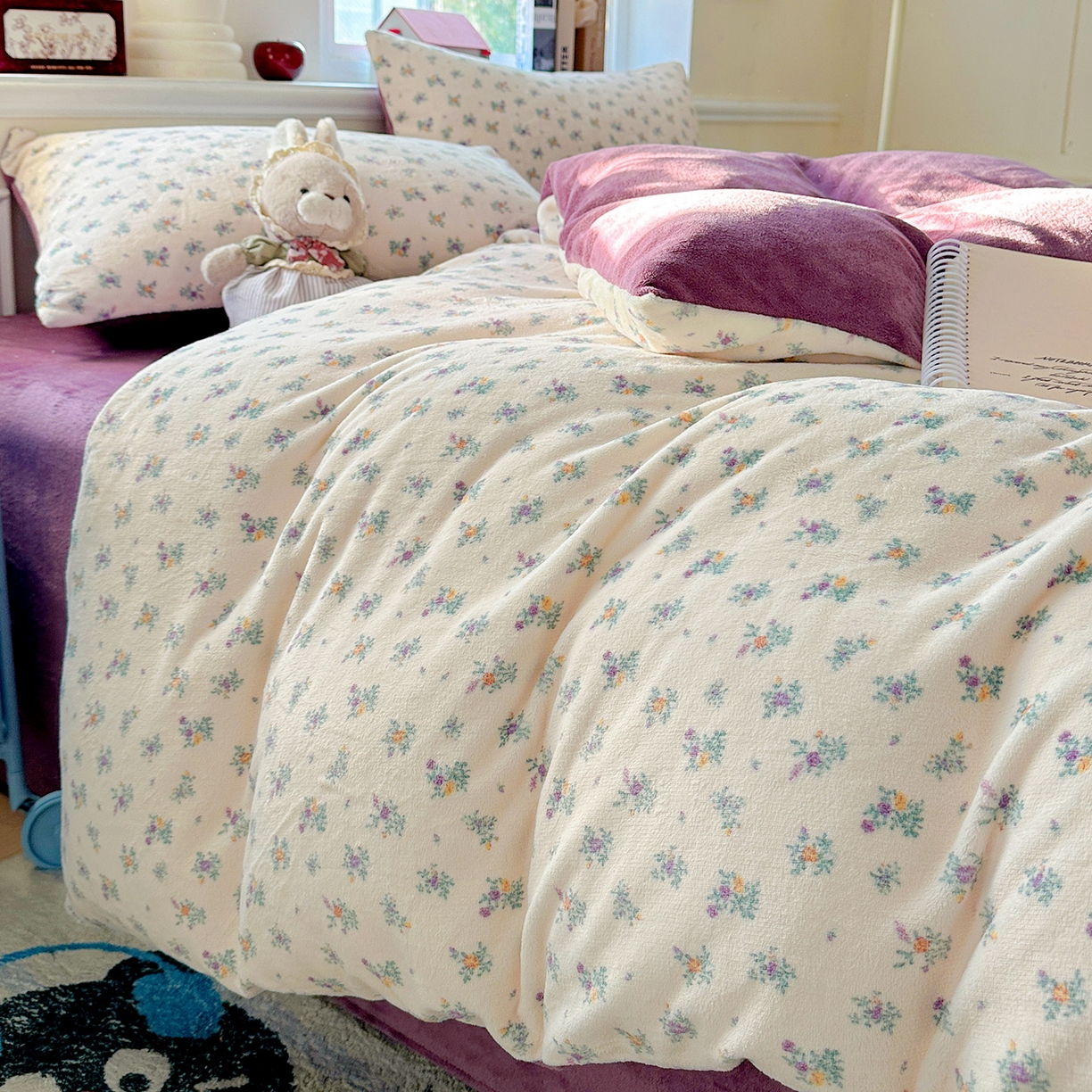 91家纺网 家纺一手货源 找家纺 水木坊 2025新款A加厚牛奶绒印花四件套-含买家秀 繁华似梦