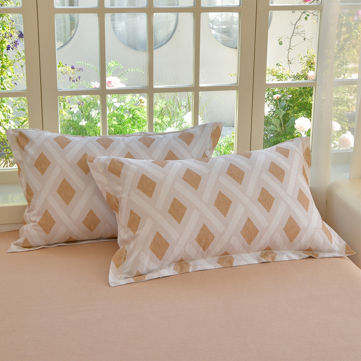 91家纺网 家纺一手货源 找家纺 董成龙家纺 2025新款全棉磨毛数码印花四件套 里域-棕