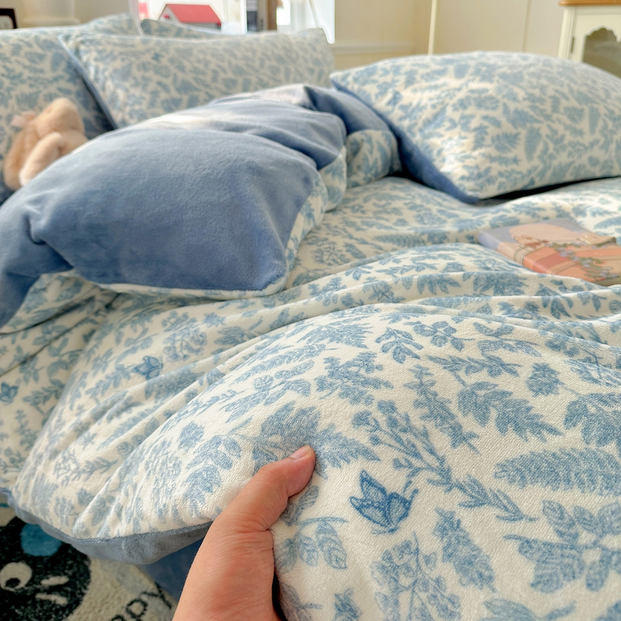 91家纺网 家纺一手货源 找家纺 水木坊 2025新款A加厚牛奶绒印花四件套-含买家秀 风沙沙