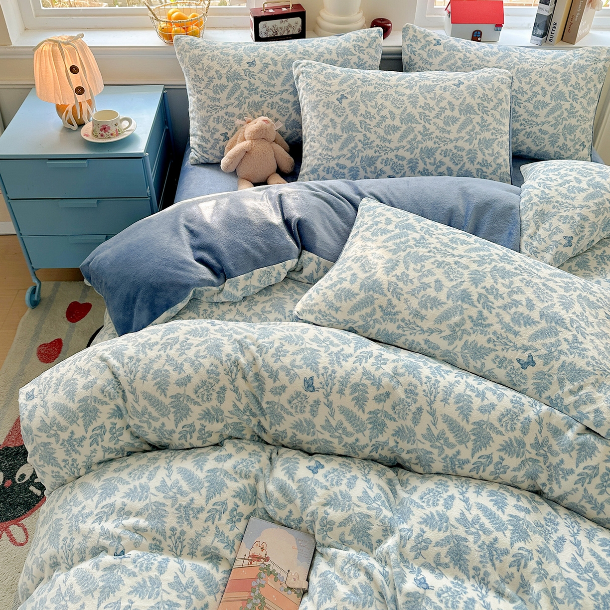 91家纺网 家纺一手货源 找家纺 水木坊 2025新款A加厚牛奶绒印花四件套-含买家秀 风沙沙