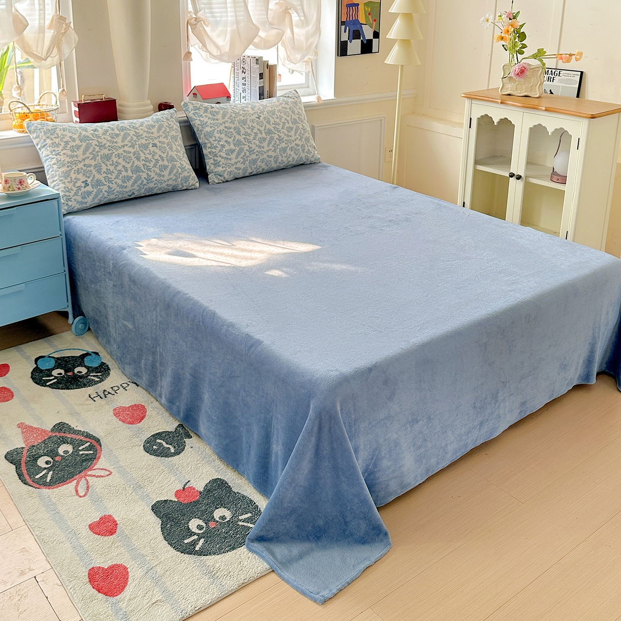 91家纺网 家纺一手货源 找家纺 水木坊 2025新款A加厚牛奶绒印花四件套-含买家秀 风沙沙