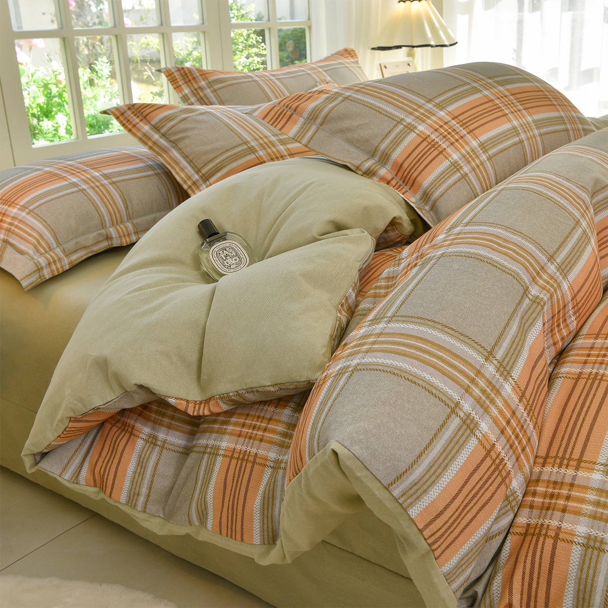 91家纺网 家纺一手货源 找家纺 董成龙家纺 2025新款全棉磨毛数码印花四件套 理所-黄