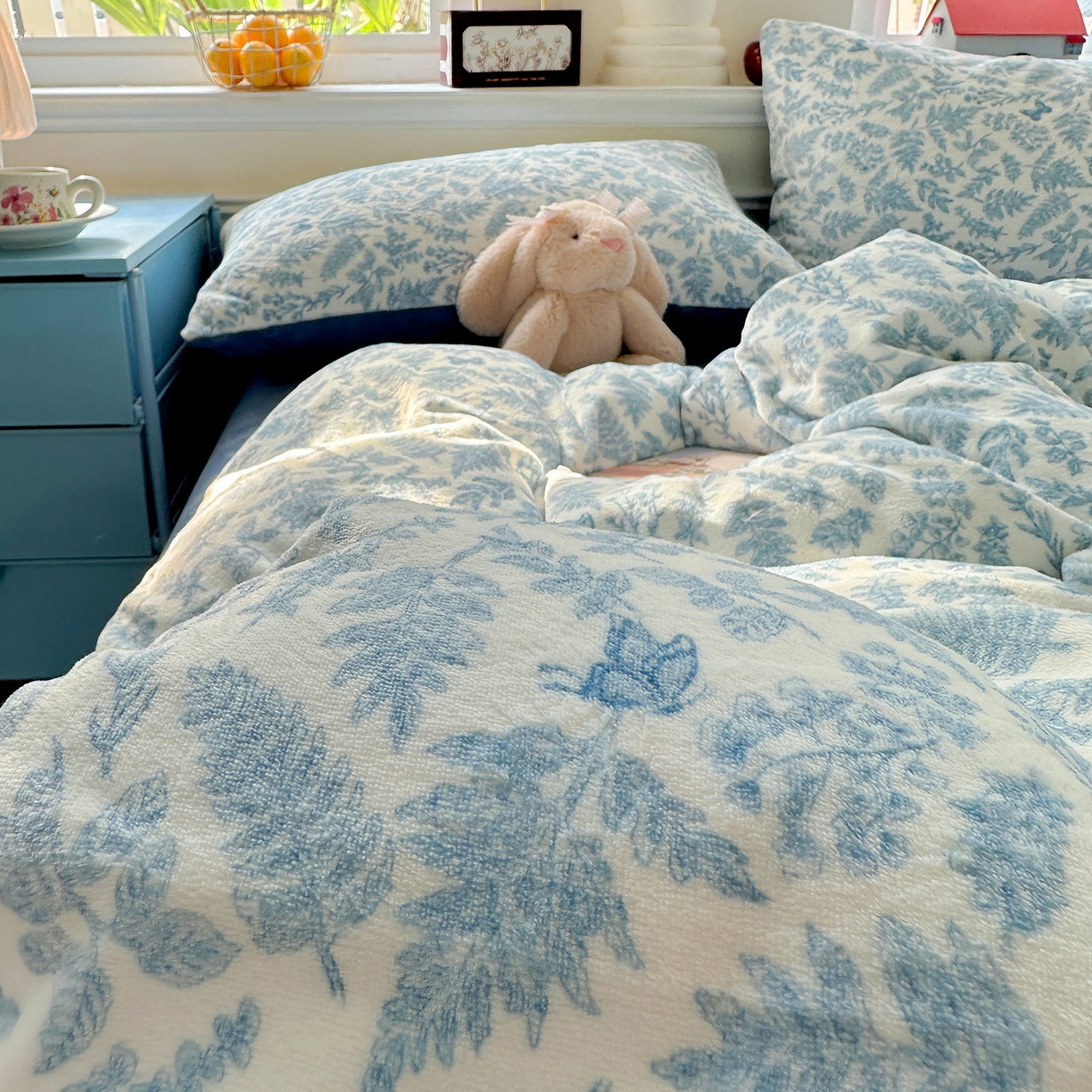 91家纺网 家纺一手货源 找家纺 水木坊 2025新款A加厚牛奶绒印花四件套-含买家秀 风沙沙