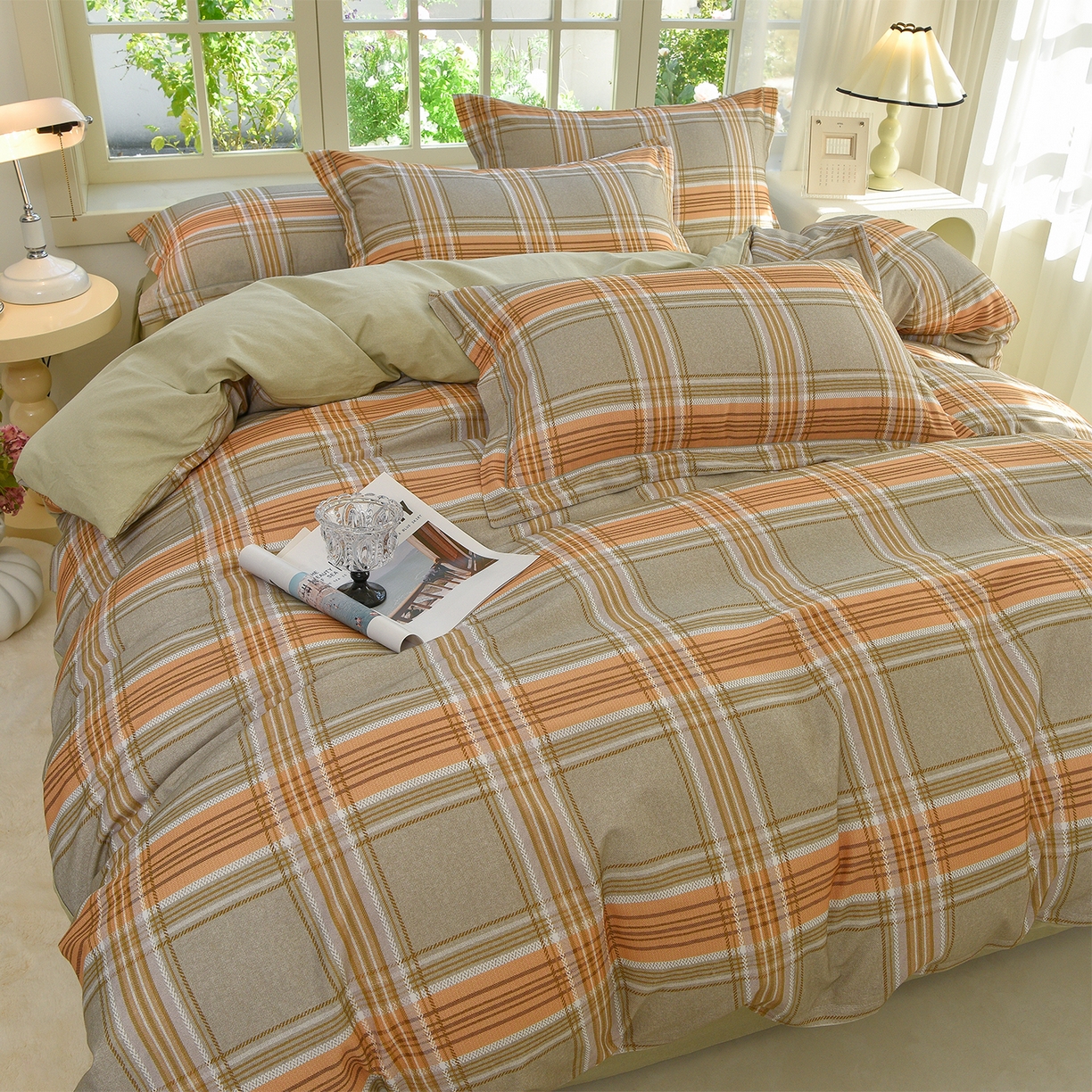 91家纺网 家纺一手货源 找家纺 董成龙家纺 2025新款全棉磨毛数码印花四件套 理所-黄