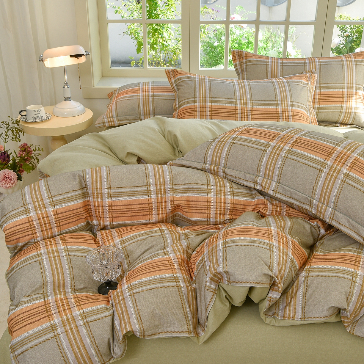 91家纺网 家纺一手货源 找家纺 董成龙家纺 2025新款全棉磨毛数码印花四件套 理所-黄