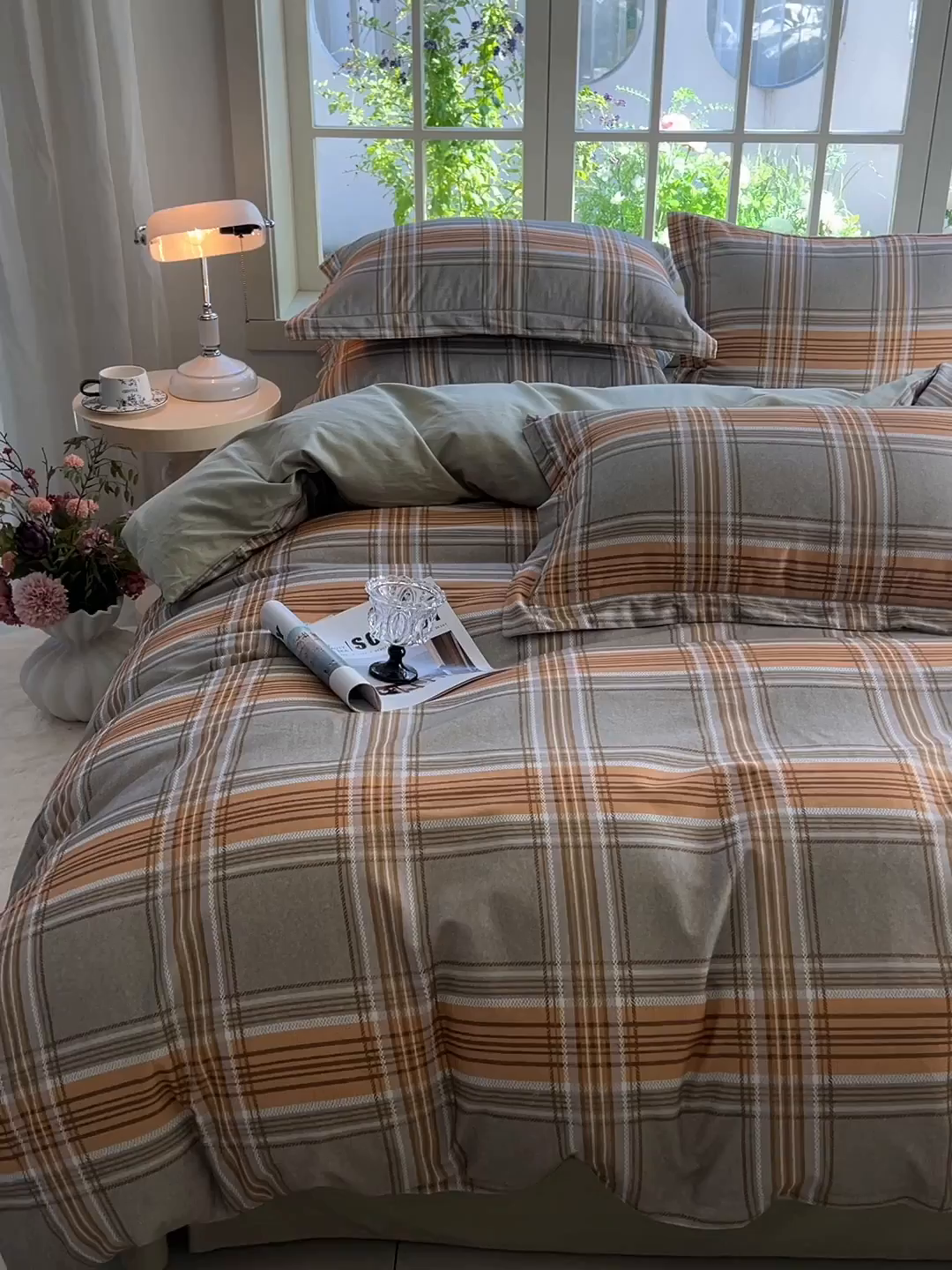 91家纺网 家纺一手货源 找家纺 董成龙家纺 2025新款全棉磨毛数码印花四件套 理所-黄