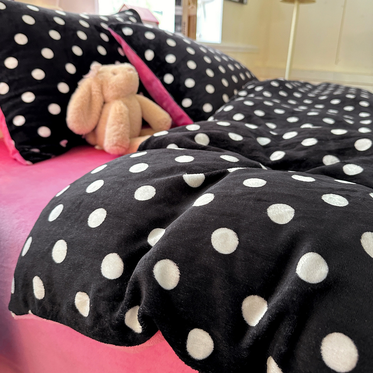 91家纺网 家纺一手货源 找家纺 水木坊 2025新款A加厚牛奶绒印花四件套-含买家秀 黑珍珠