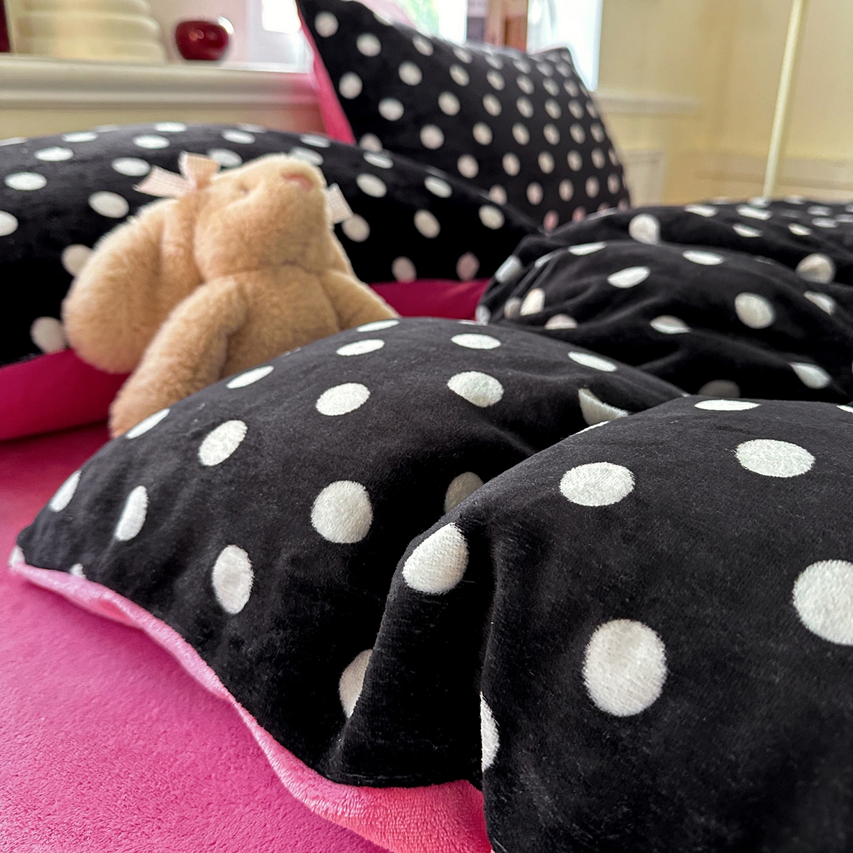 91家纺网 家纺一手货源 找家纺 水木坊 2025新款A加厚牛奶绒印花四件套-含买家秀 黑珍珠