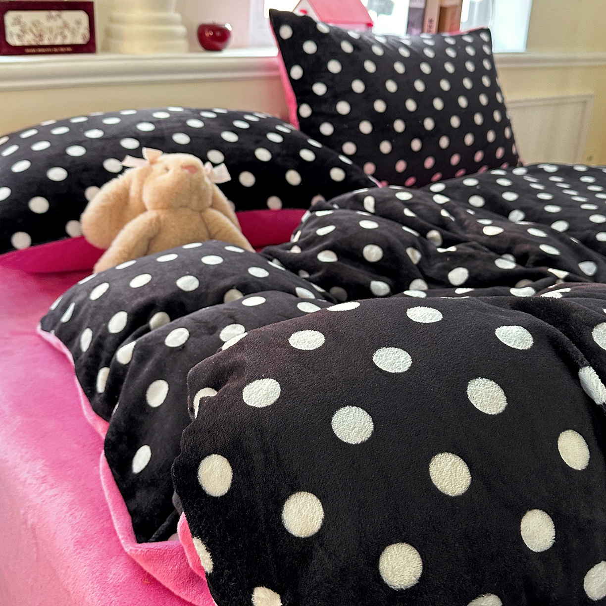 91家纺网 家纺一手货源 找家纺 水木坊 2025新款A加厚牛奶绒印花四件套-含买家秀 黑珍珠