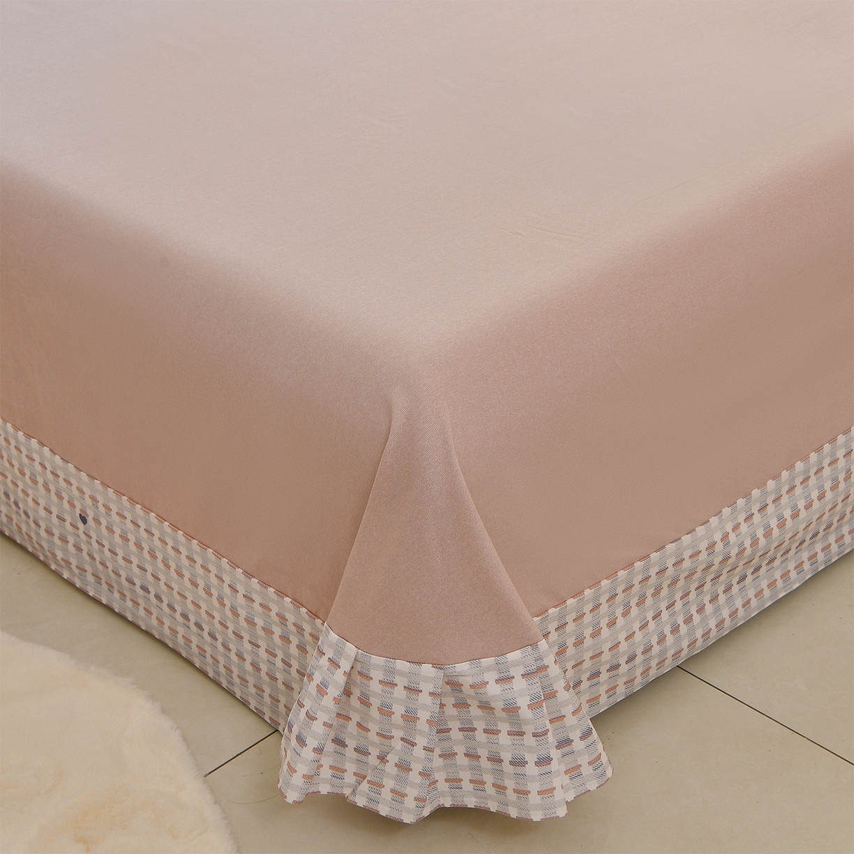 91家纺网 家纺一手货源 找家纺 董成龙家纺 2025新款全棉磨毛数码印花四件套 锦知-桔