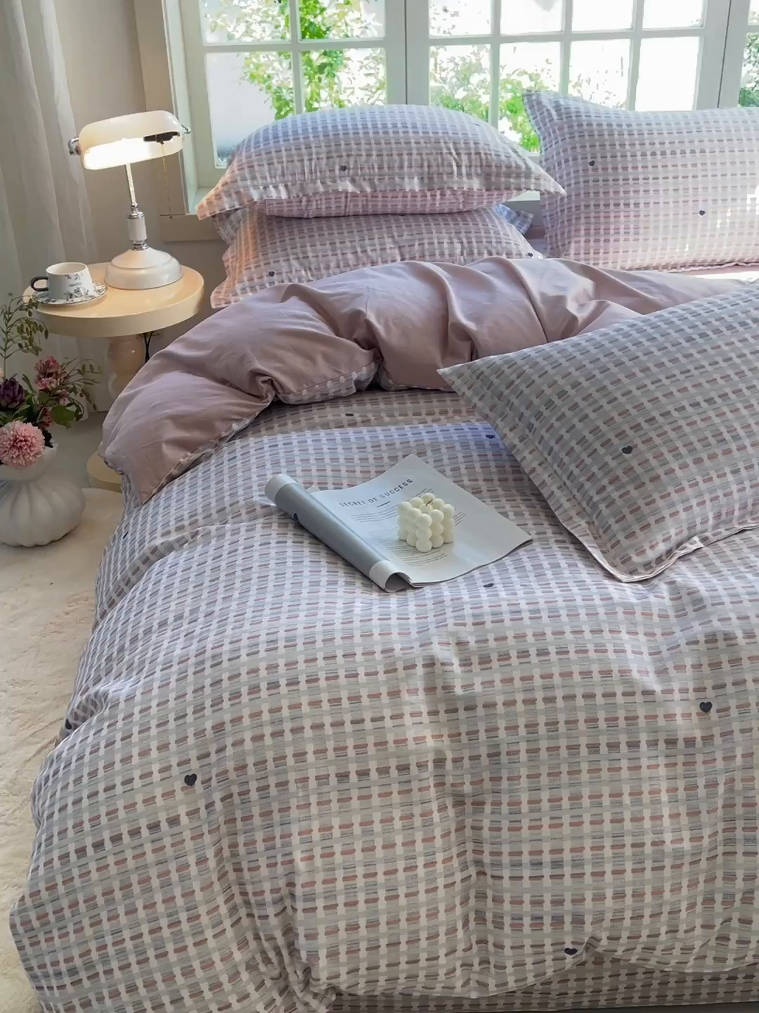 91家纺网 家纺一手货源 找家纺 董成龙家纺 2025新款全棉磨毛数码印花四件套 锦知-桔