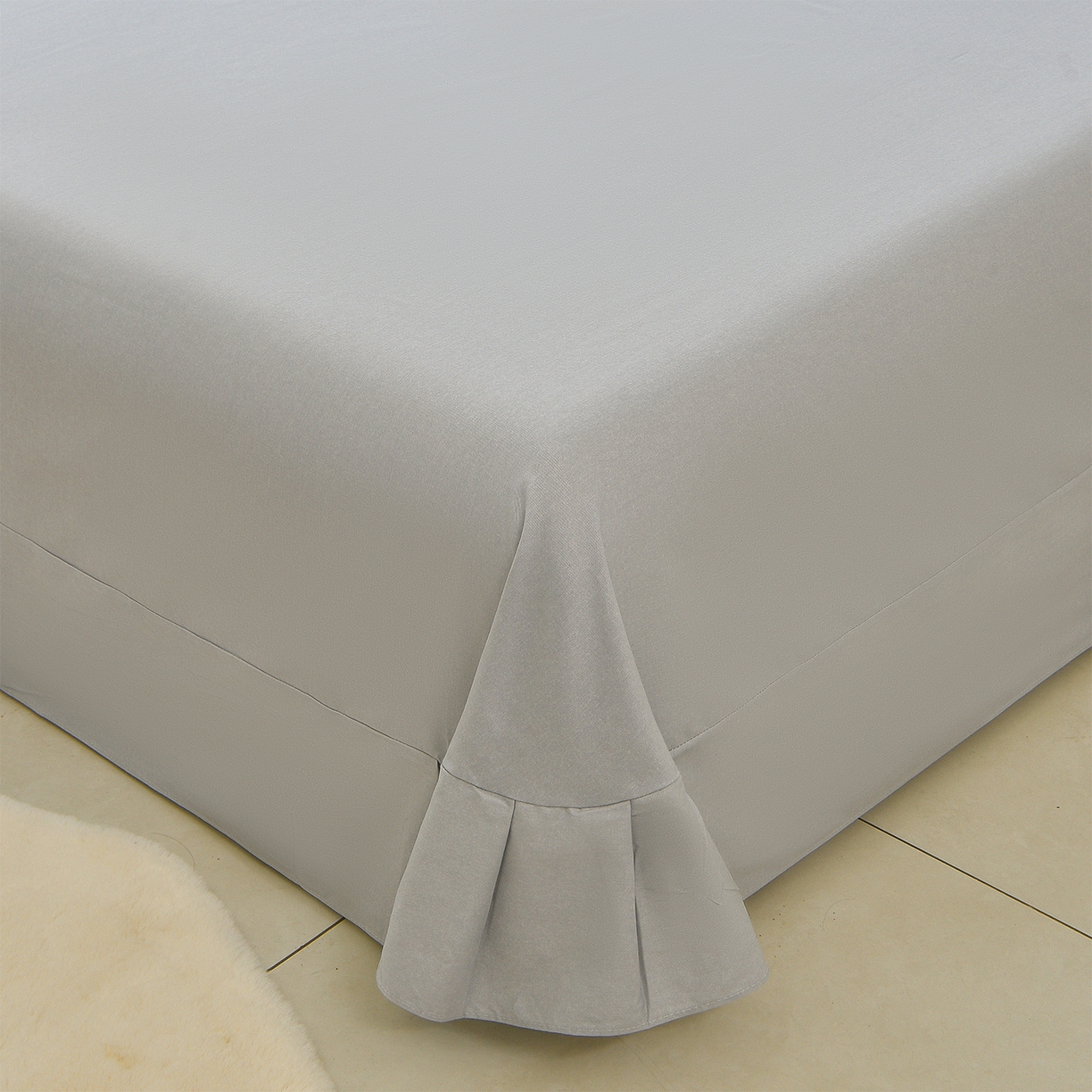 91家纺网 家纺一手货源 找家纺 董成龙家纺 2025新款全棉磨毛数码印花四件套 半舟-灰