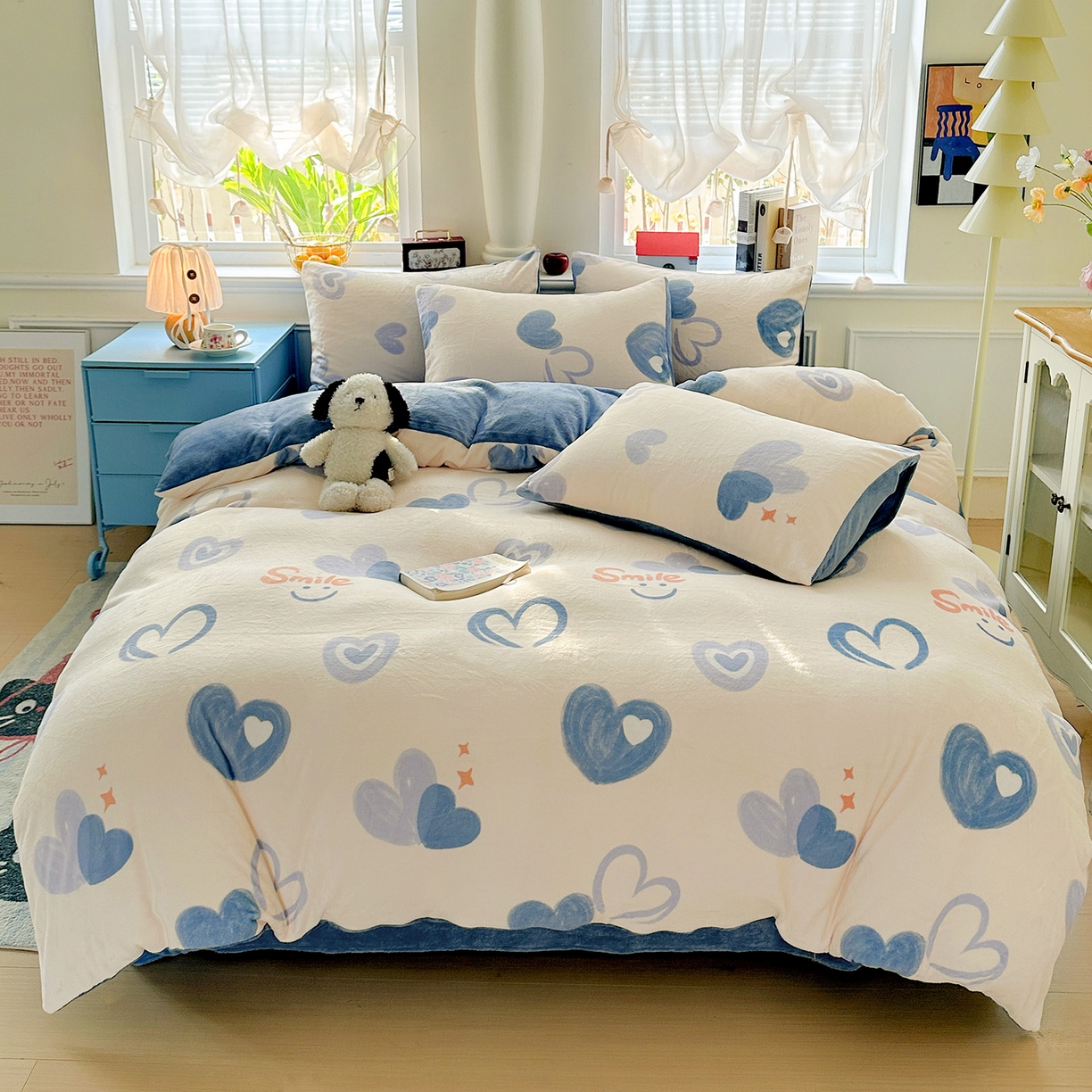 91家纺网 家纺一手货源 找家纺 水木坊 2025新款A加厚牛奶绒印花四件套-含买家秀 蜡笔心