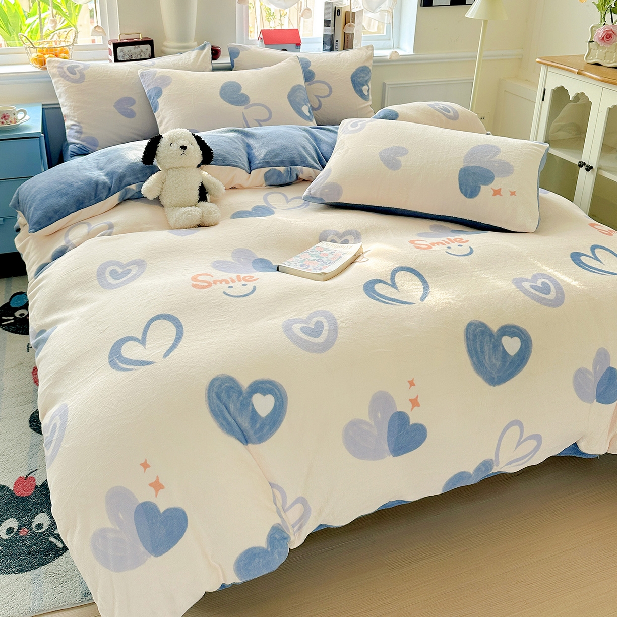 91家纺网 家纺一手货源 找家纺 水木坊 2025新款A加厚牛奶绒印花四件套-含买家秀 蜡笔心