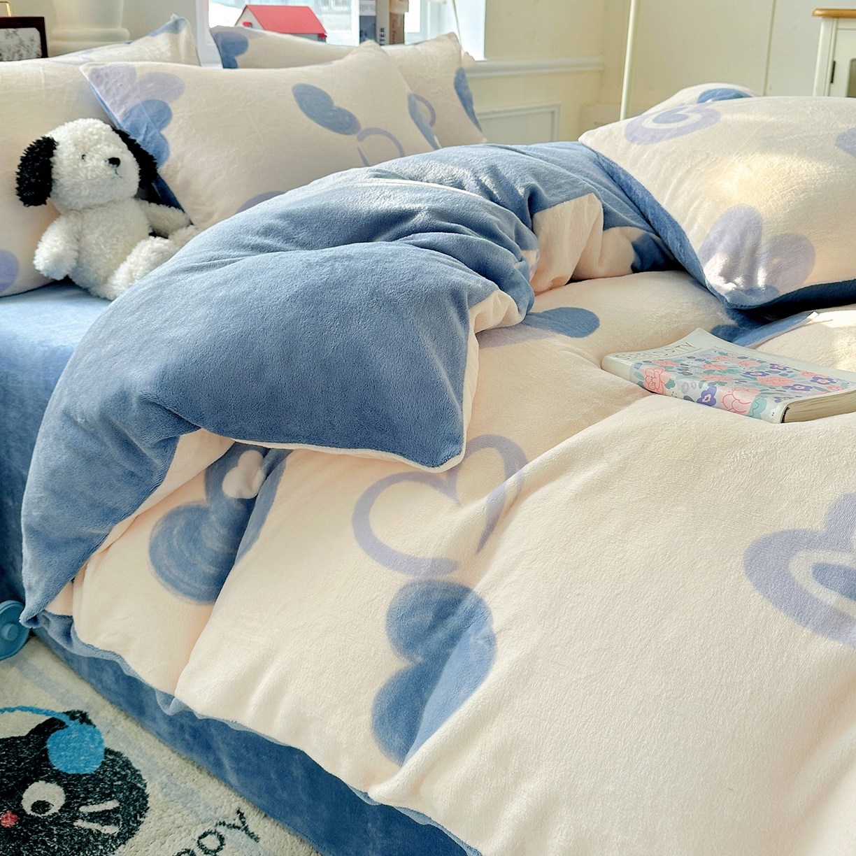 91家纺网 家纺一手货源 找家纺 水木坊 2025新款A加厚牛奶绒印花四件套-含买家秀 蜡笔心