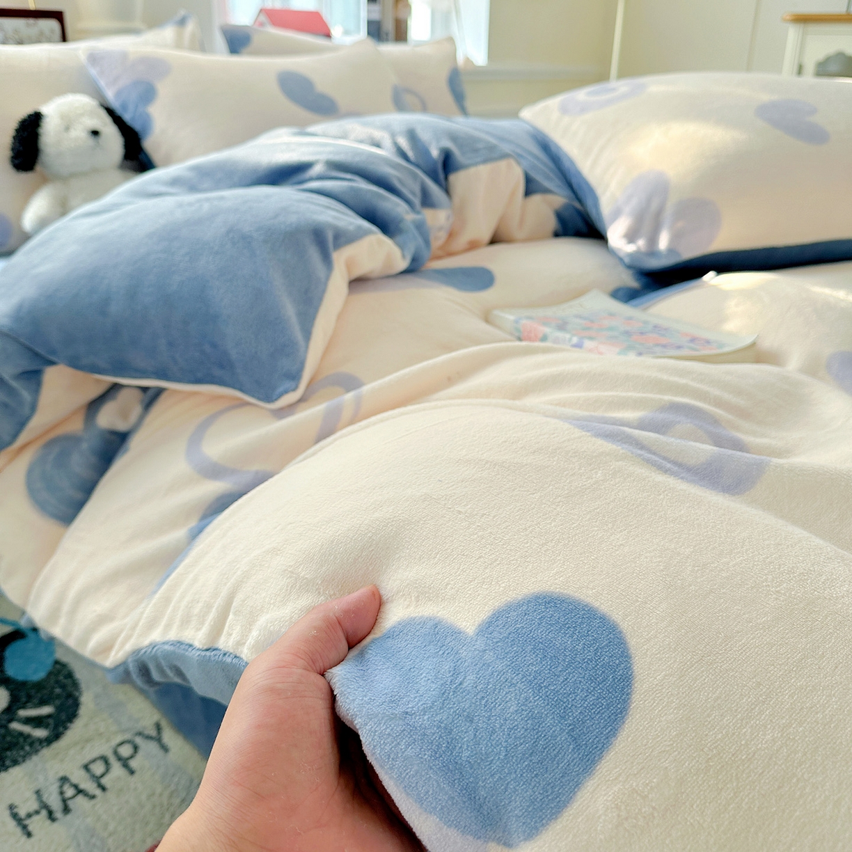 91家纺网 家纺一手货源 找家纺 水木坊 2025新款A加厚牛奶绒印花四件套-含买家秀 蜡笔心