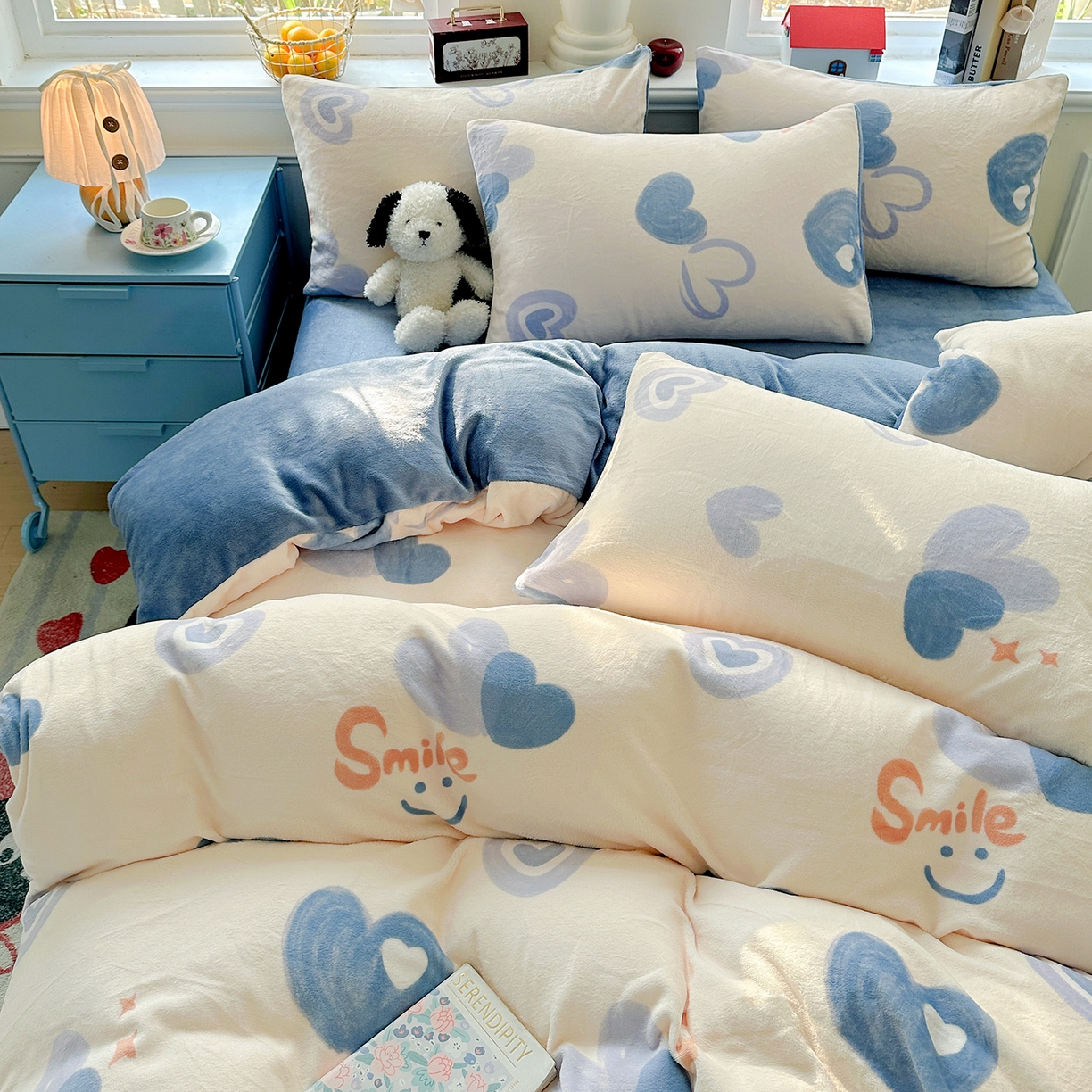 91家纺网 家纺一手货源 找家纺 水木坊 2025新款A加厚牛奶绒印花四件套-含买家秀 蜡笔心