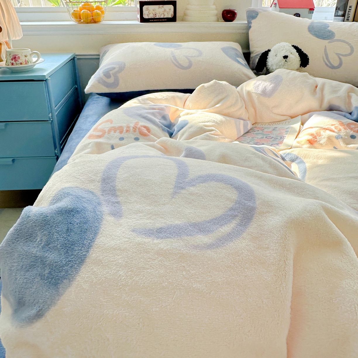 91家纺网 家纺一手货源 找家纺 水木坊 2025新款A加厚牛奶绒印花四件套-含买家秀 蜡笔心