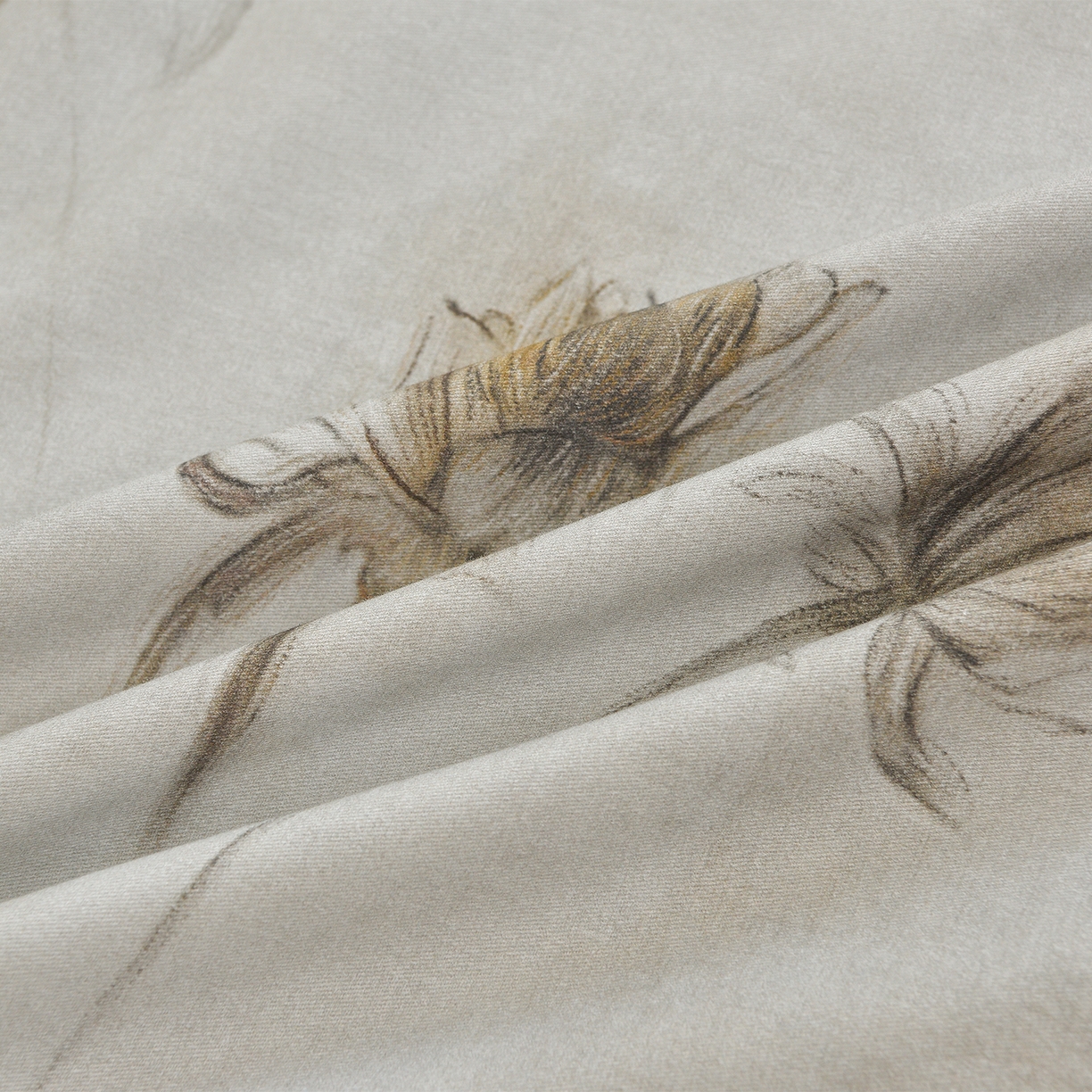 91家纺网 家纺一手货源 找家纺 董成龙家纺 2025新款全棉磨毛数码印花四件套 嬉秋集-灰