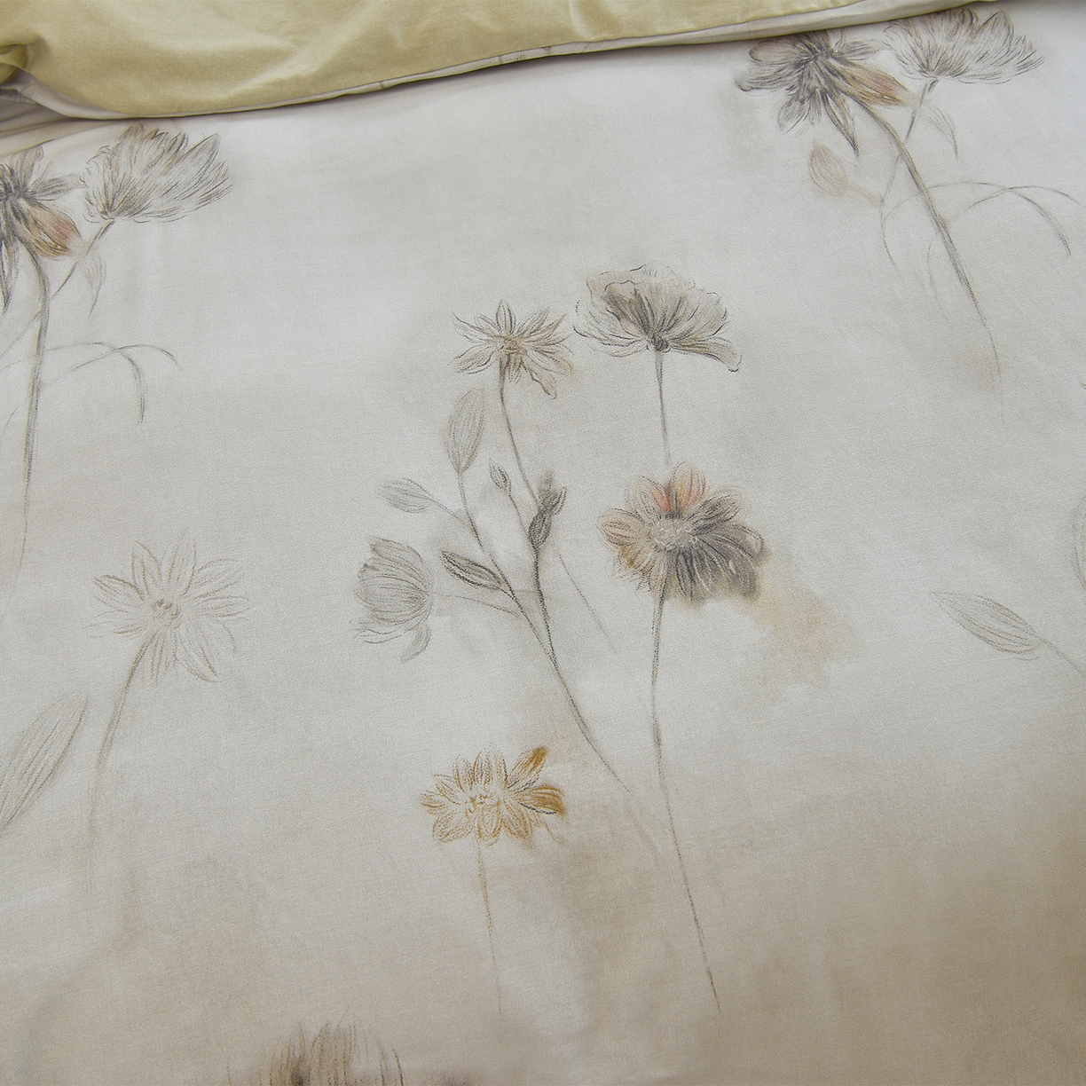 91家纺网 家纺一手货源 找家纺 董成龙家纺 2025新款全棉磨毛数码印花四件套 嬉秋集-灰