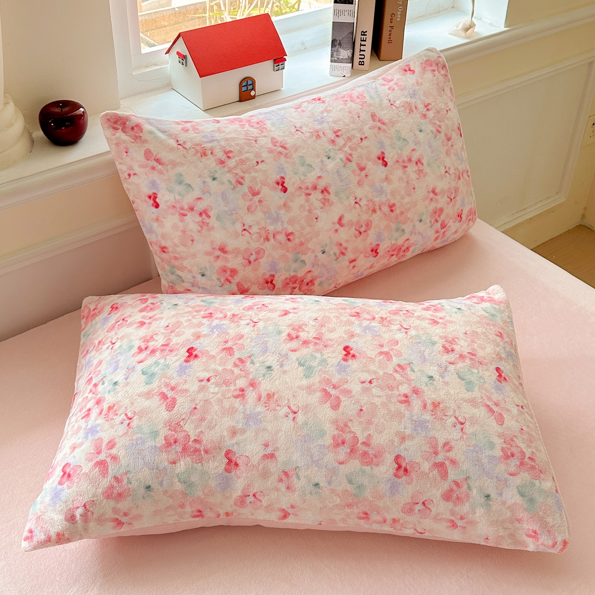 91家纺网 家纺一手货源 找家纺 水木坊 2025新款A加厚牛奶绒印花四件套-含买家秀 玫瑰粉黛