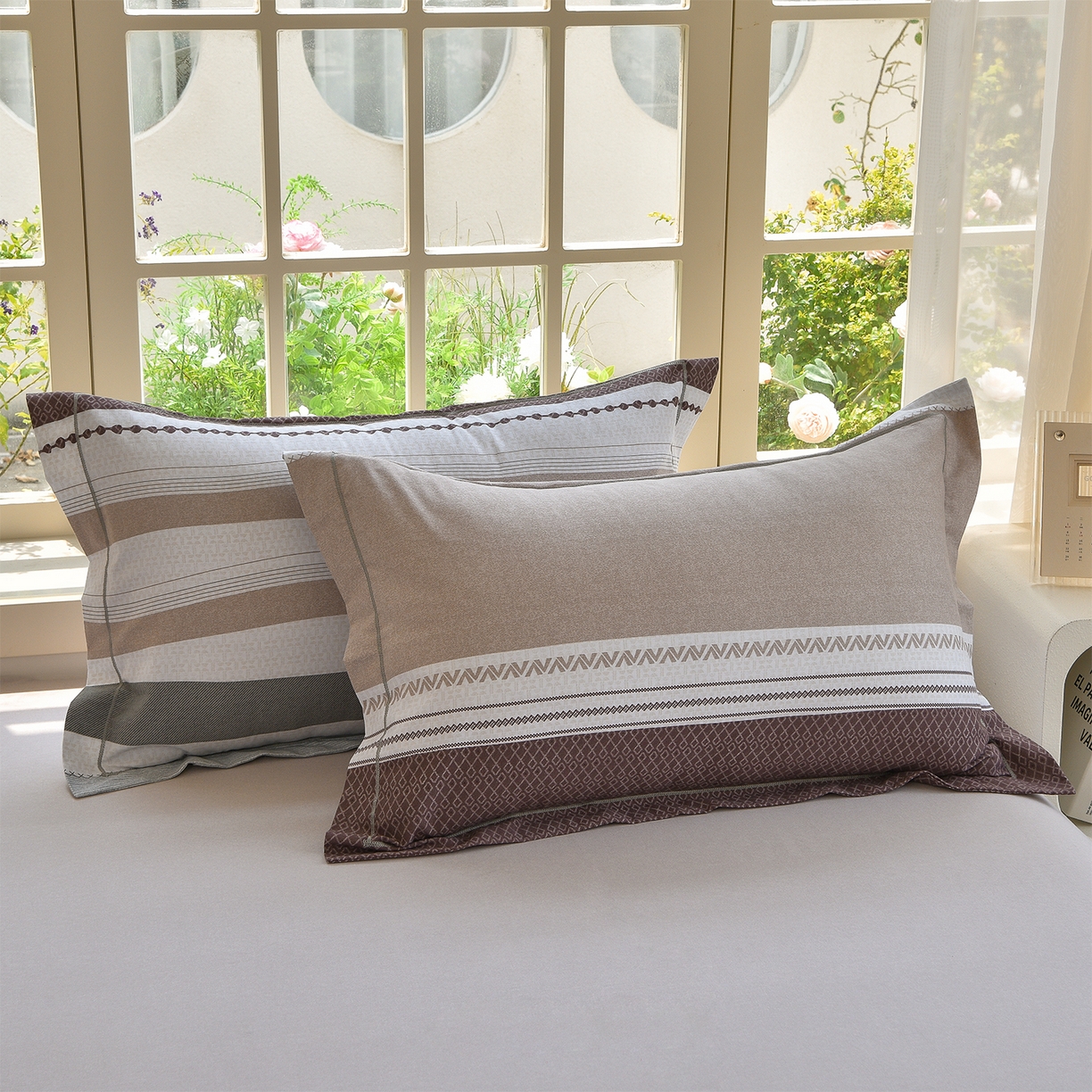 91家纺网 家纺一手货源 找家纺 董成龙家纺 2025新款全棉磨毛数码印花四件套 水平线-兰