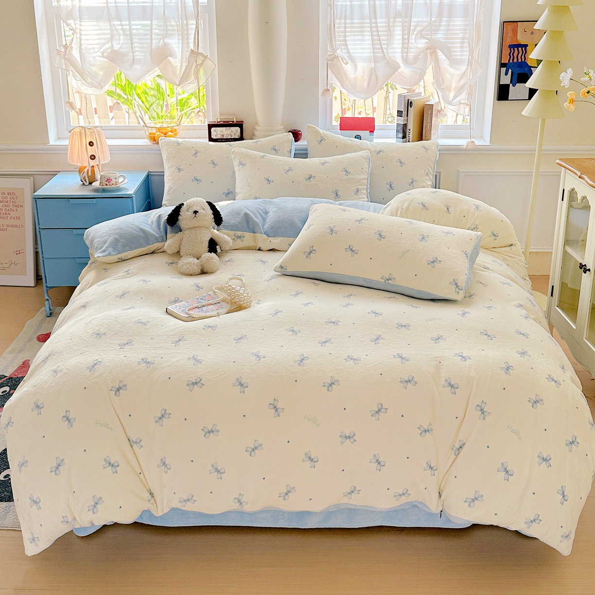 91家纺网 家纺一手货源 找家纺 水木坊 2025新款A加厚牛奶绒印花四件套-含买家秀 梦幻