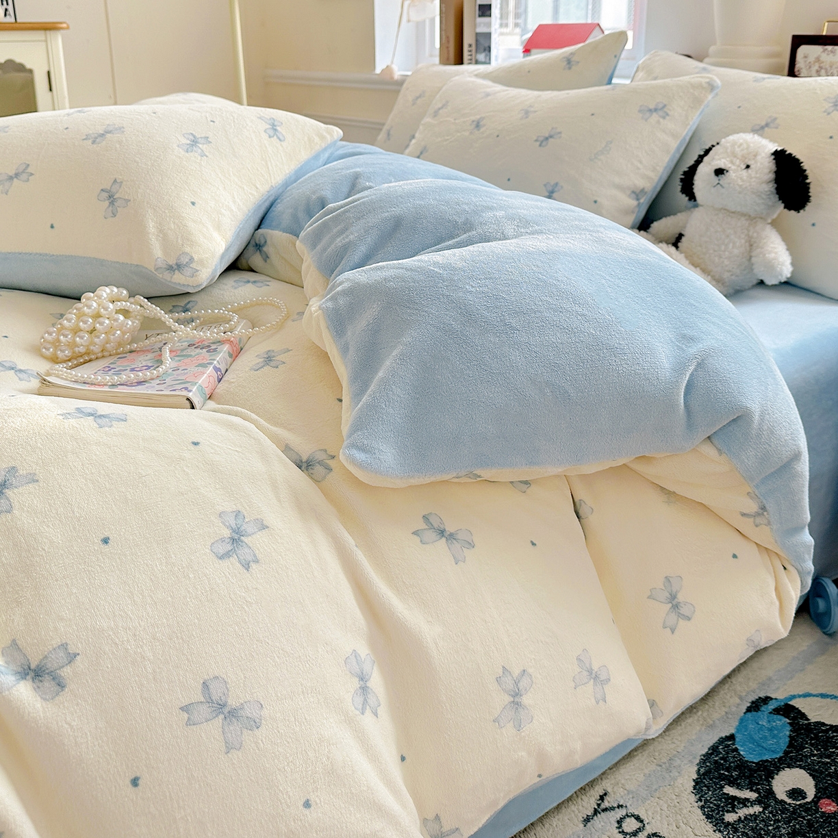 91家纺网 家纺一手货源 找家纺 水木坊 2025新款A加厚牛奶绒印花四件套-含买家秀 梦幻