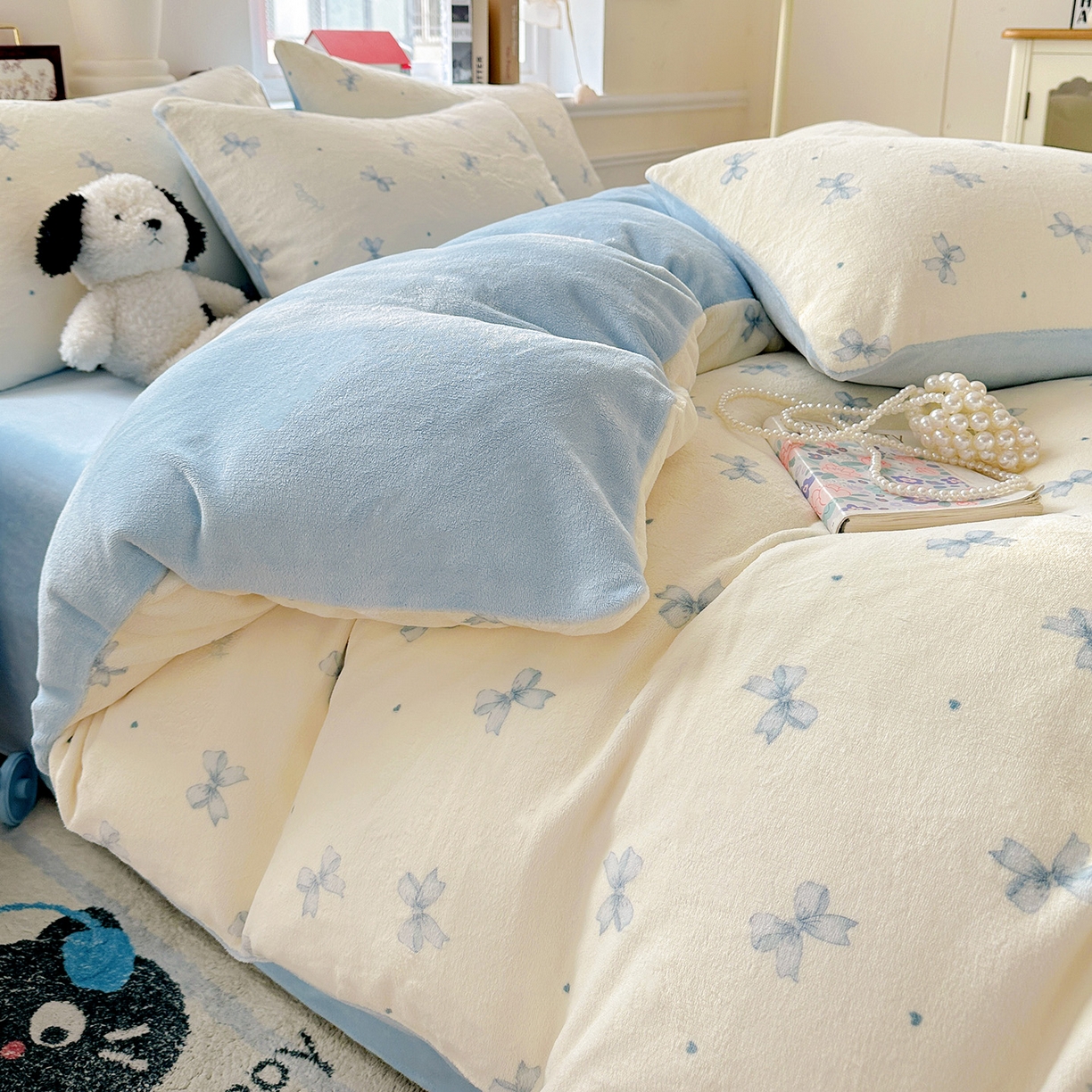 91家纺网 家纺一手货源 找家纺 水木坊 2025新款A加厚牛奶绒印花四件套-含买家秀 梦幻