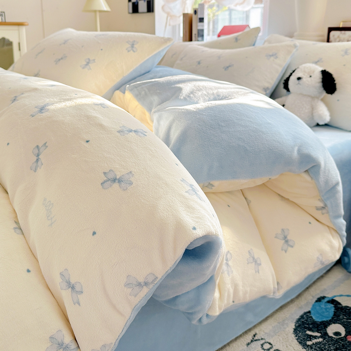 91家纺网 家纺一手货源 找家纺 水木坊 2025新款A加厚牛奶绒印花四件套-含买家秀 梦幻