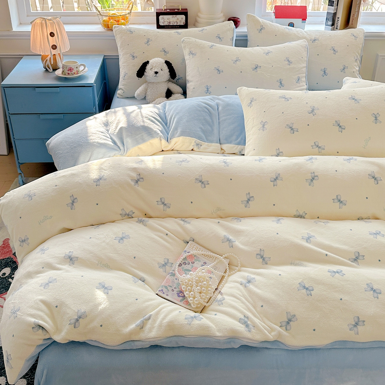 91家纺网 家纺一手货源 找家纺 水木坊 2025新款A加厚牛奶绒印花四件套-含买家秀 梦幻