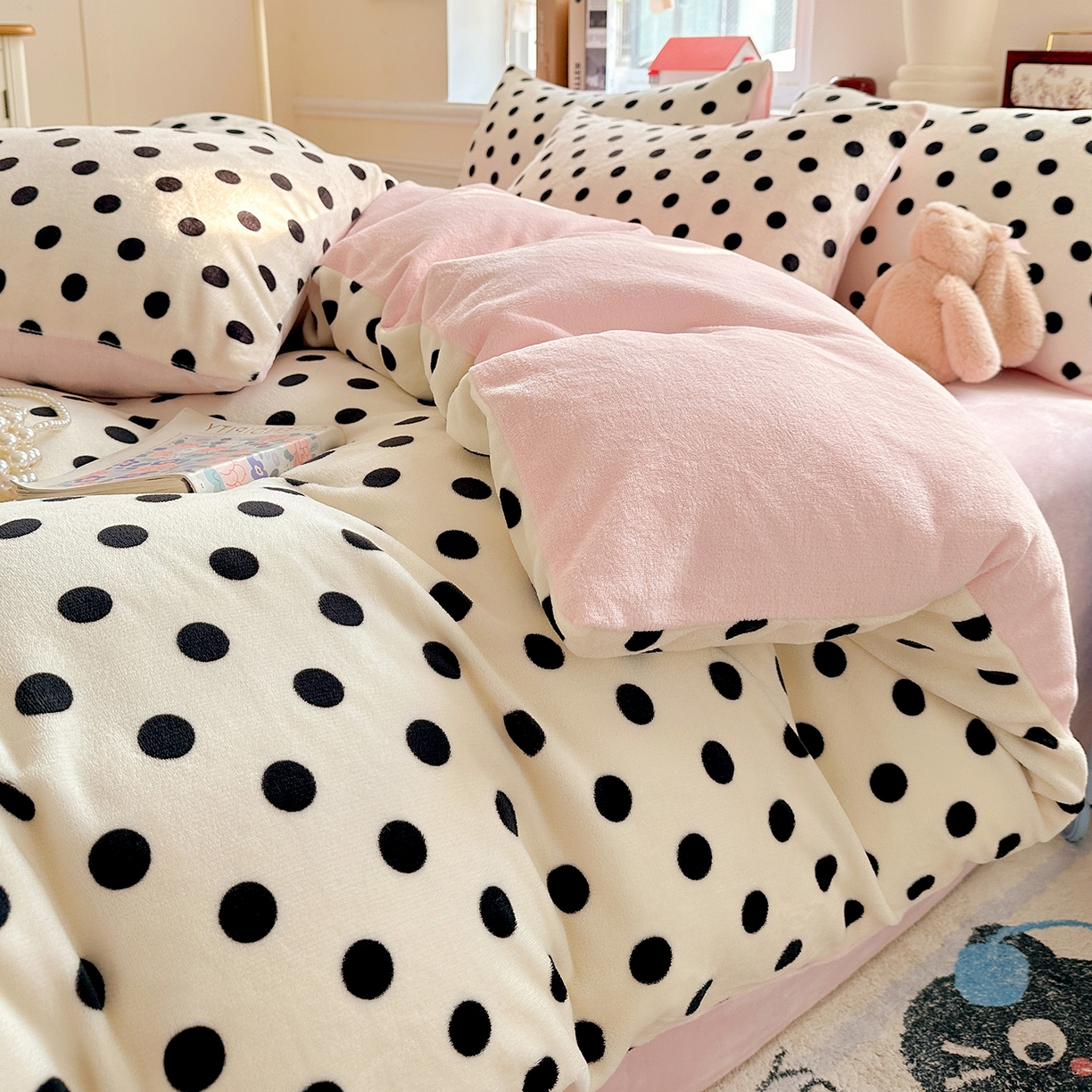 91家纺网 家纺一手货源 找家纺 水木坊 2025新款A加厚牛奶绒印花四件套-含买家秀 米珍珠