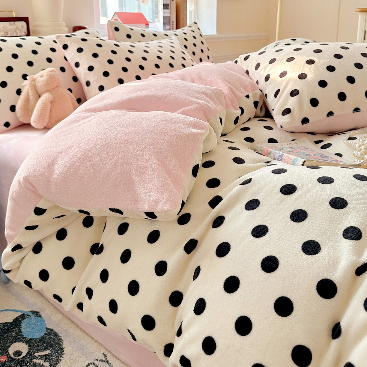 91家纺网 家纺一手货源 找家纺 水木坊 2025新款A加厚牛奶绒印花四件套-含买家秀 米珍珠