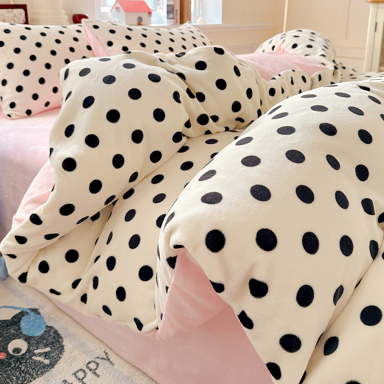 91家纺网 家纺一手货源 找家纺 水木坊 2025新款A加厚牛奶绒印花四件套-含买家秀 米珍珠