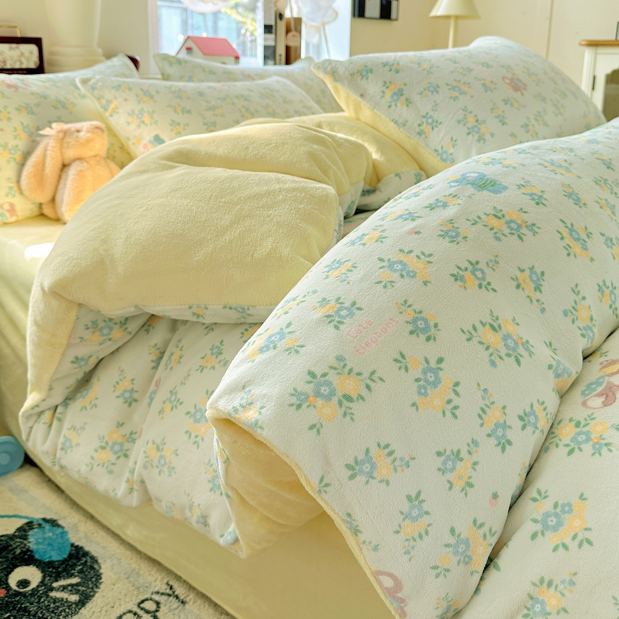 水木坊 2025新款A加厚牛奶绒印花四件套-含买家秀 茉莉小象