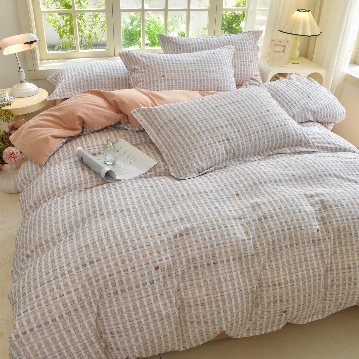 91家纺网 家纺一手货源 找家纺 董成龙家纺 2025新款全棉磨毛数码印花四件套 锦知-黄