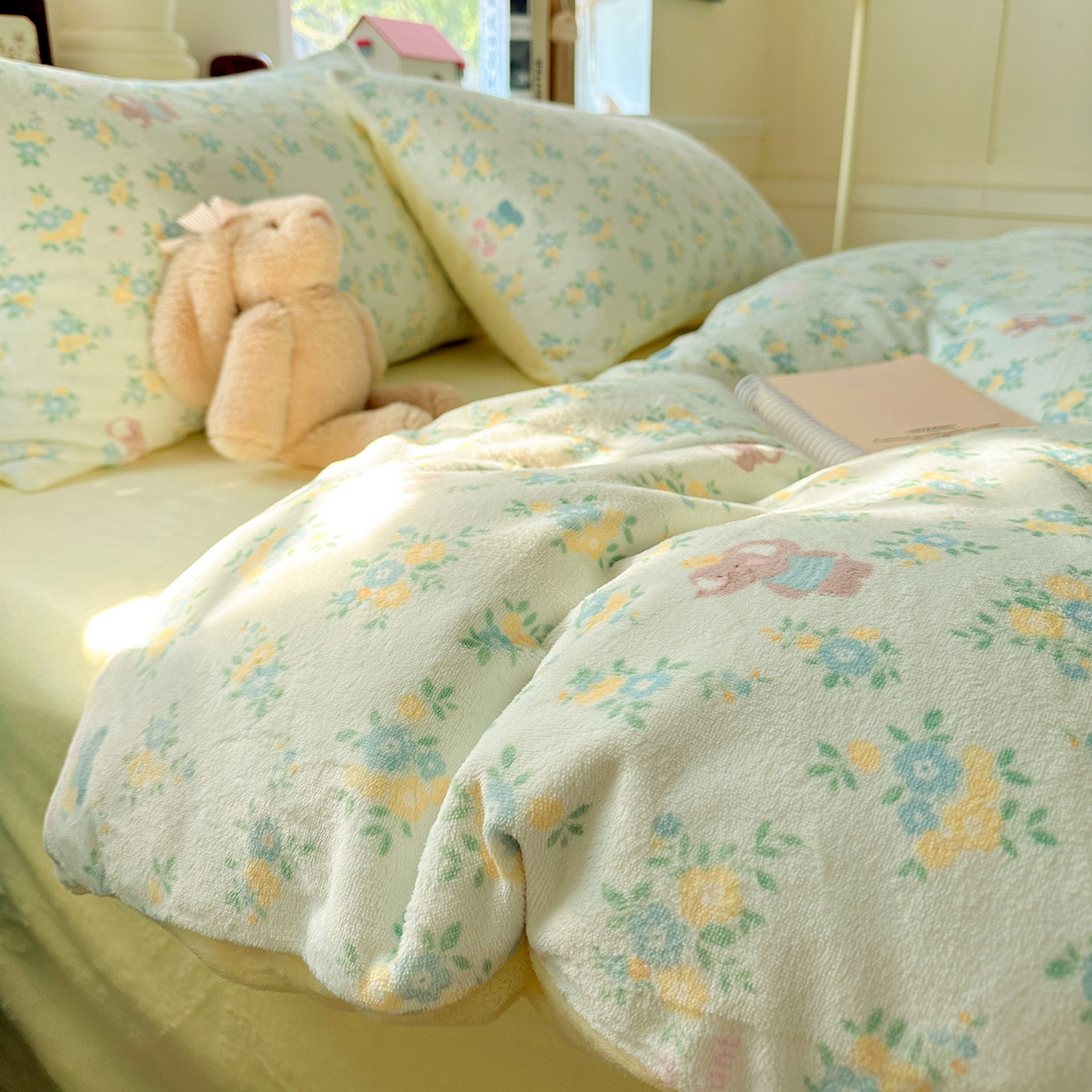 91家纺网 家纺一手货源 找家纺 水木坊 2025新款A加厚牛奶绒印花四件套-含买家秀 茉莉小象