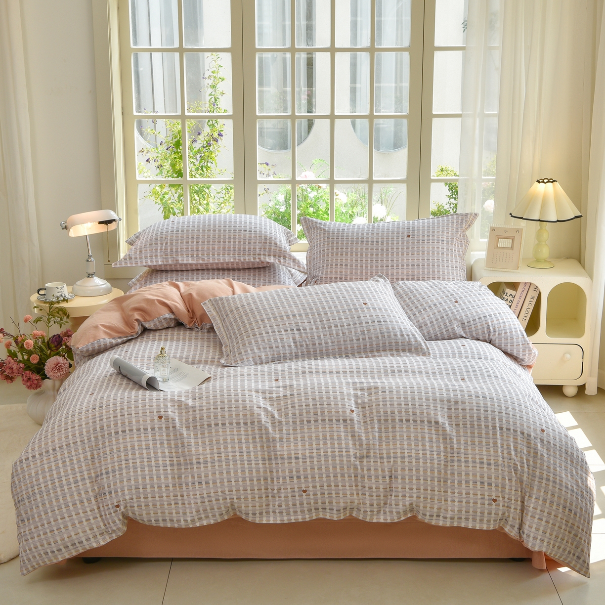 董成龙家纺 2025新款全棉磨毛数码印花四件套 锦知-黄