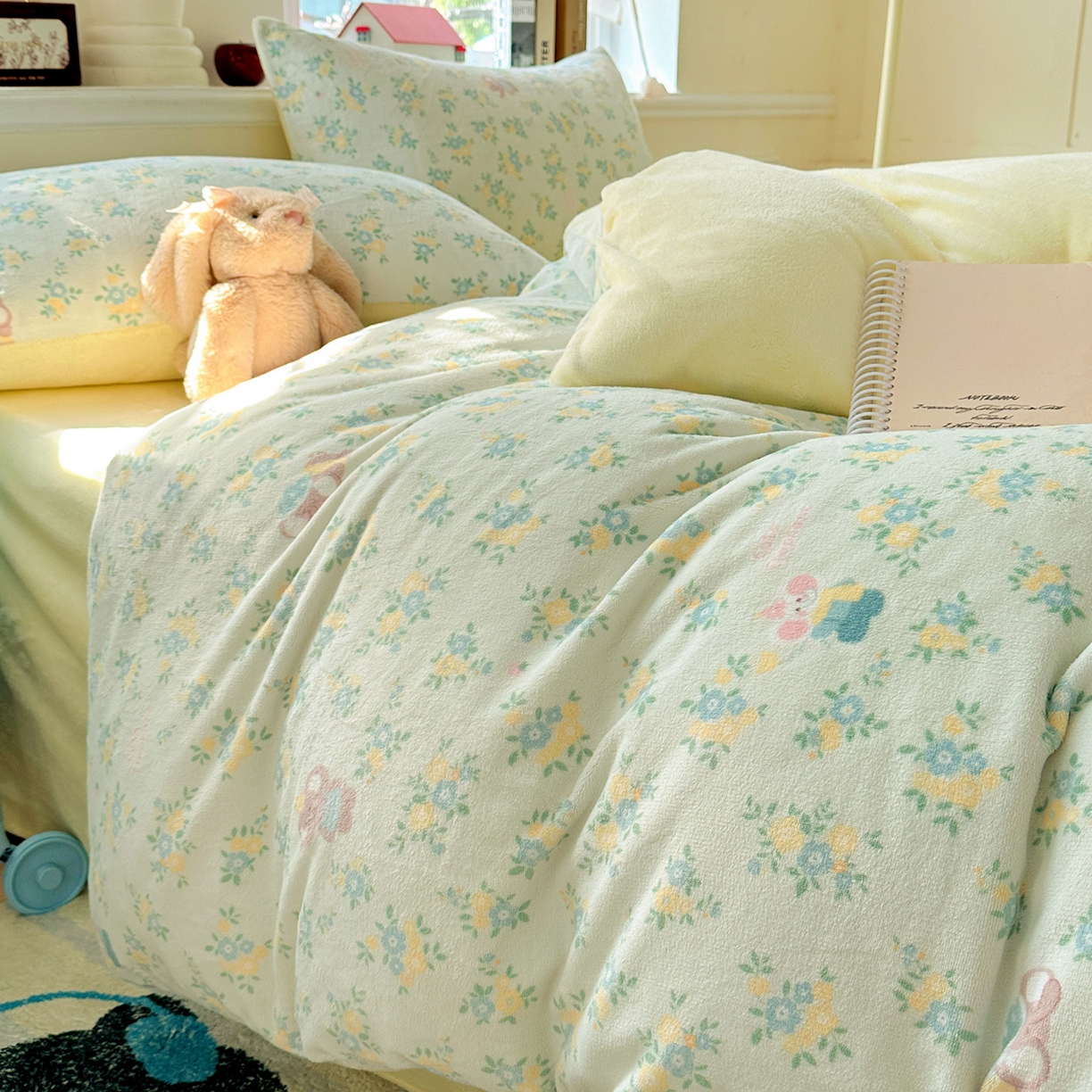 91家纺网 家纺一手货源 找家纺 水木坊 2025新款A加厚牛奶绒印花四件套-含买家秀 茉莉小象