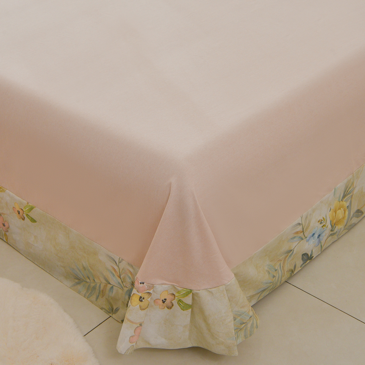 91家纺网 家纺一手货源 找家纺 董成龙家纺 2025新款全棉磨毛数码印花四件套 美伊-绿