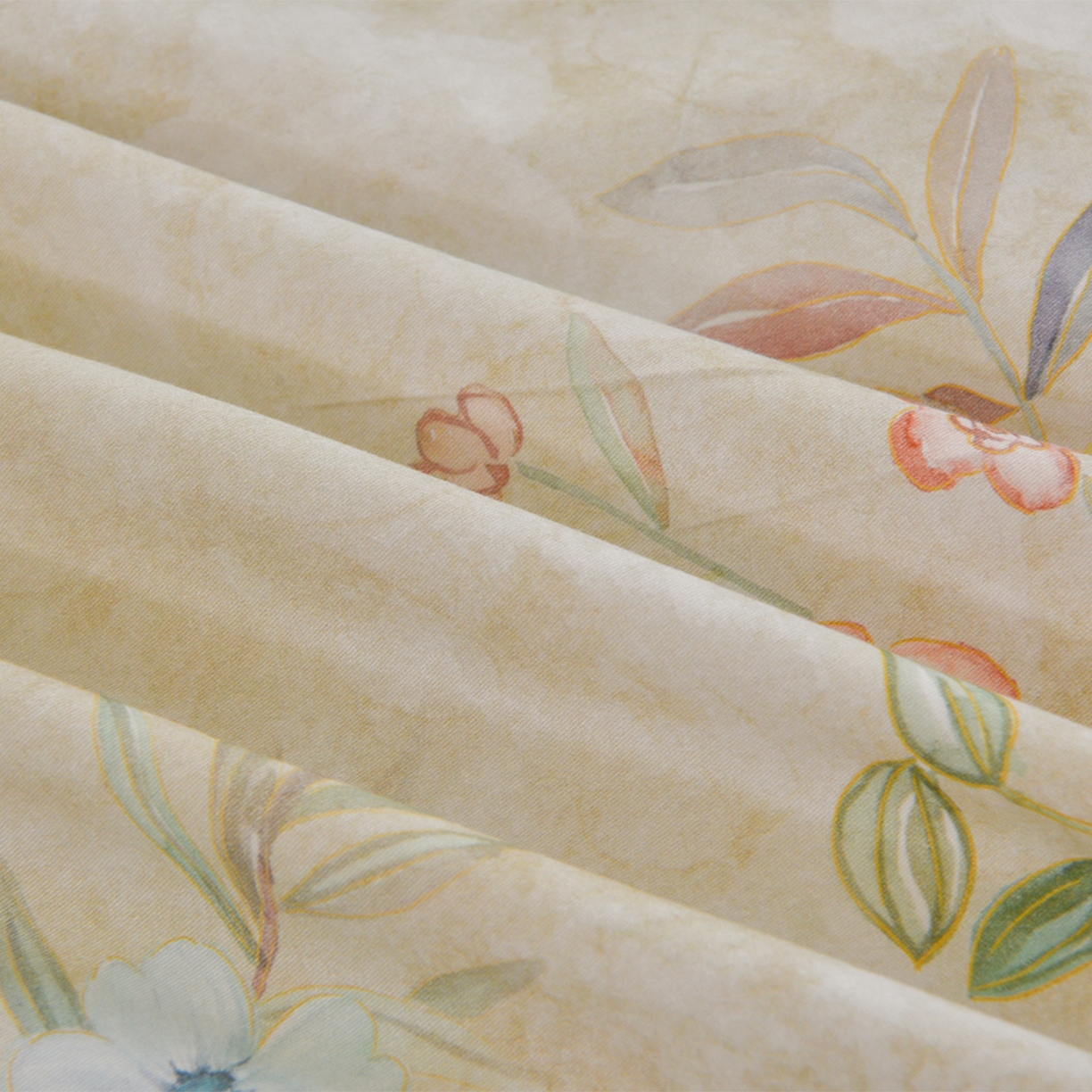 91家纺网 家纺一手货源 找家纺 董成龙家纺 2025新款全棉磨毛数码印花四件套 美伊-绿