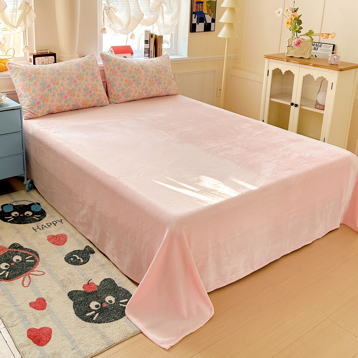 91家纺网 家纺一手货源 找家纺 水木坊 2025新款A加厚牛奶绒印花四件套-含买家秀 蔷薇语