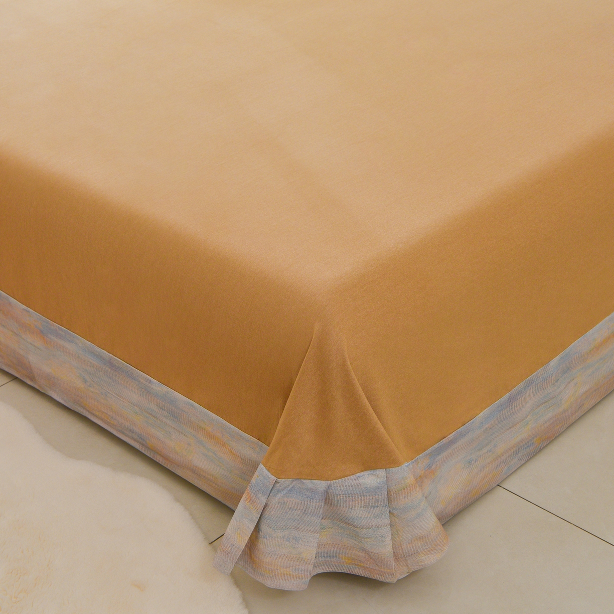 91家纺网 家纺一手货源 找家纺 董成龙家纺 2025新款全棉磨毛数码印花四件套 华尔兹-紫