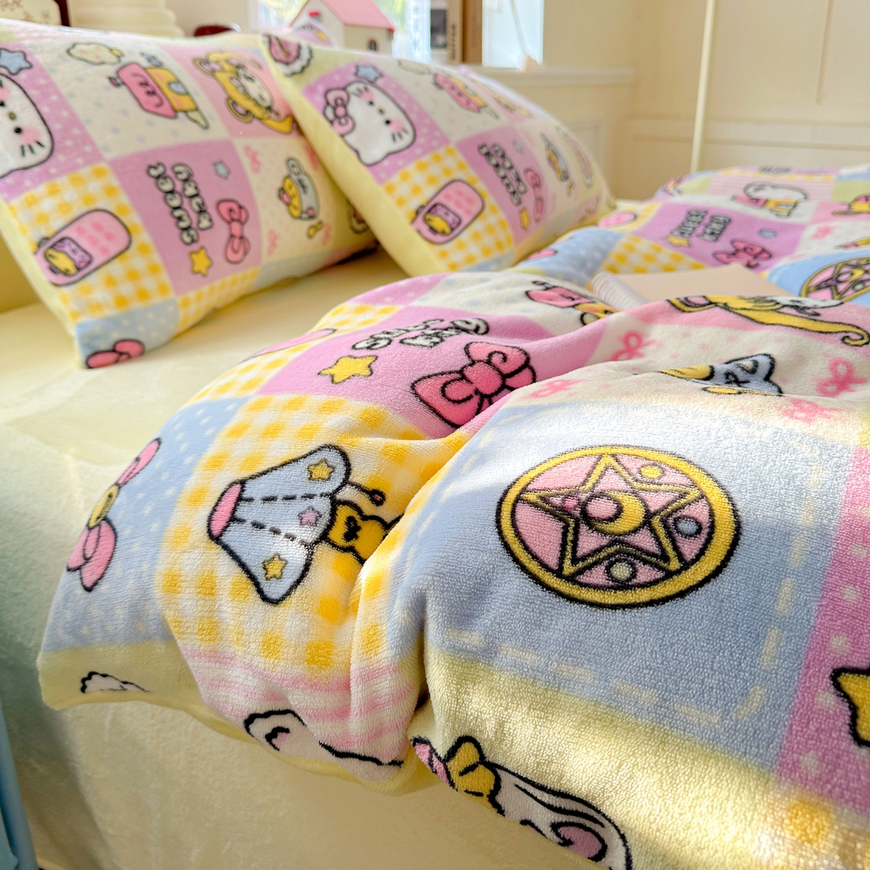 91家纺网 家纺一手货源 找家纺 水木坊 2025新款A加厚牛奶绒印花四件套-含买家秀 少女心