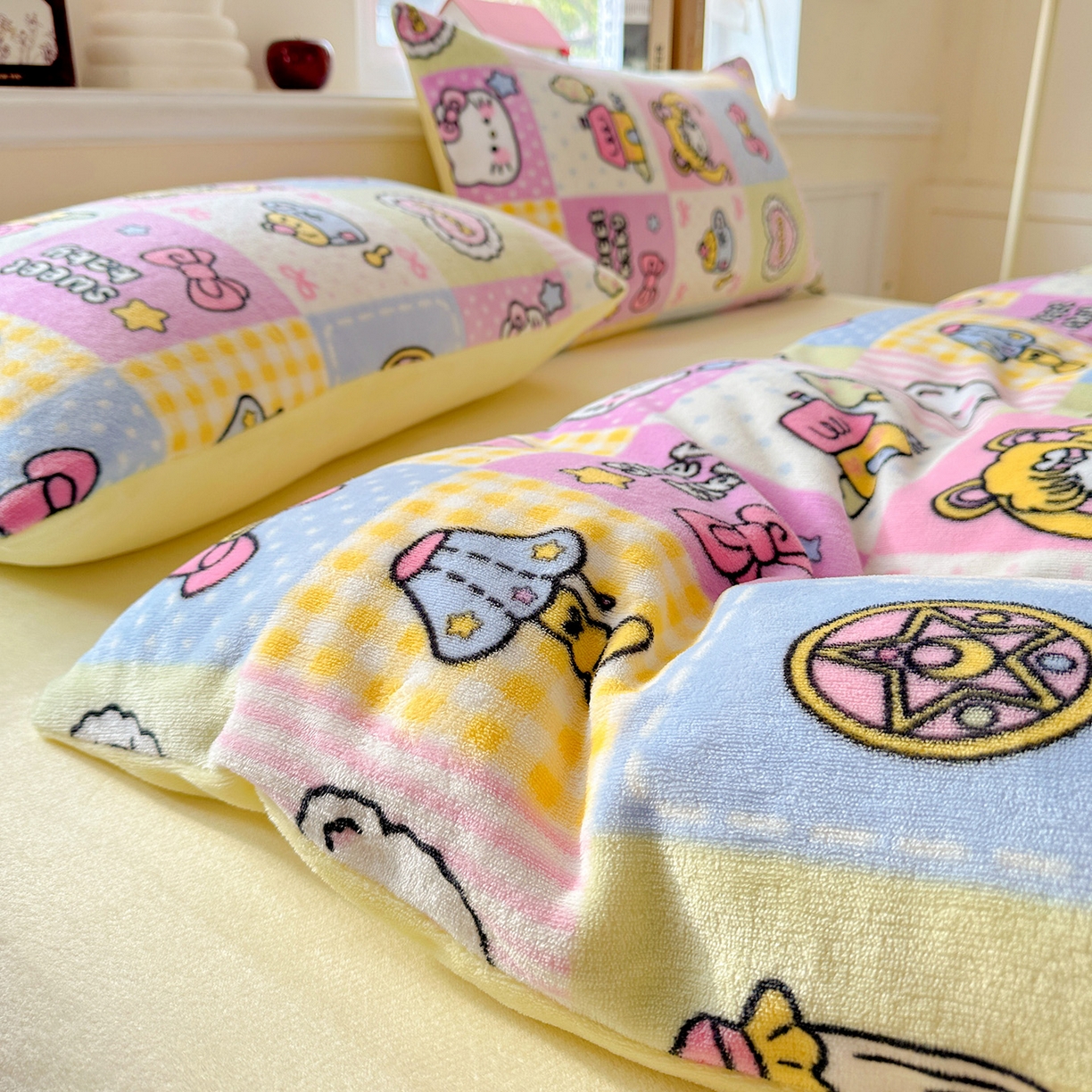 91家纺网 家纺一手货源 找家纺 水木坊 2025新款A加厚牛奶绒印花四件套-含买家秀 少女心