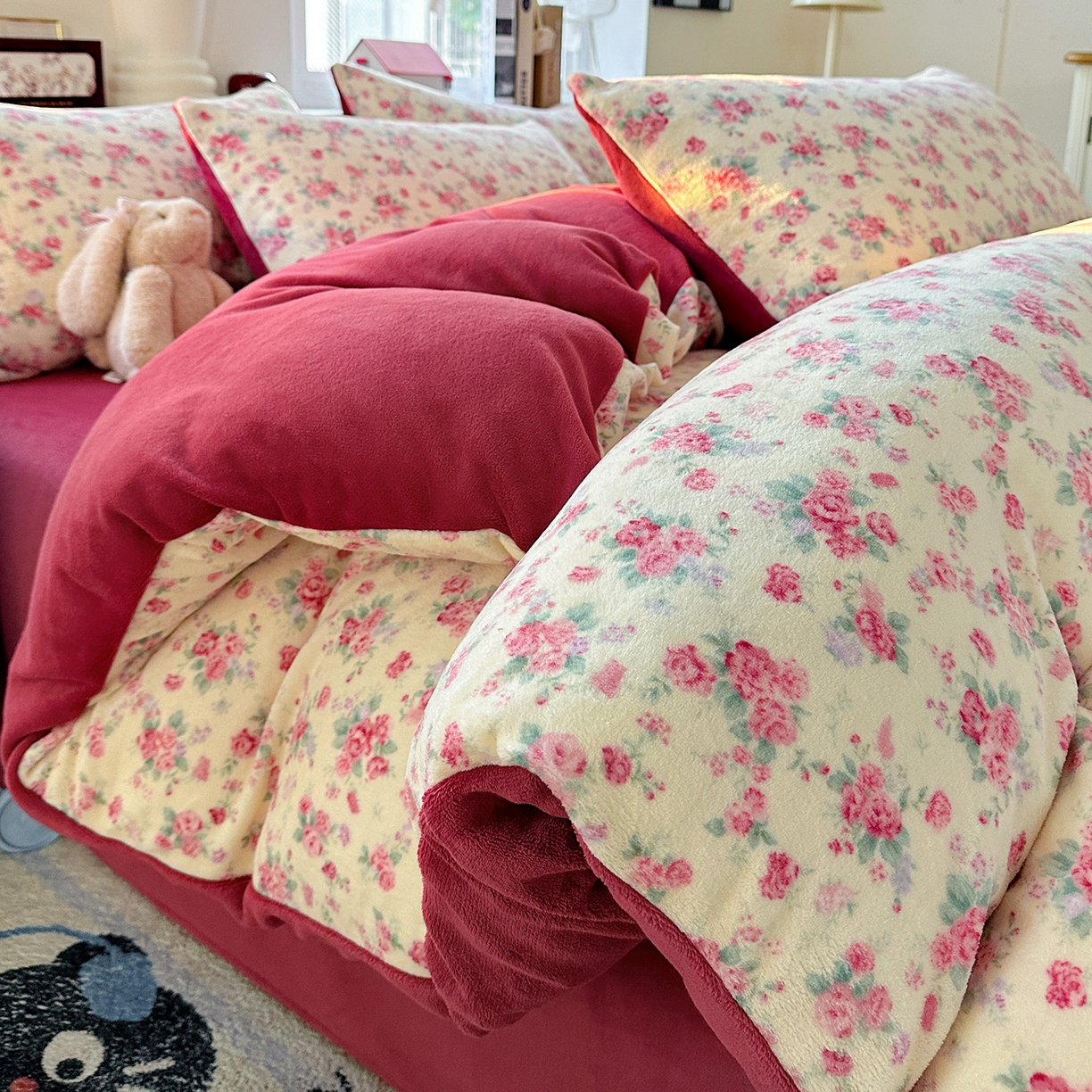 水木坊 2025新款A加厚牛奶绒印花四件套-含买家秀 疏影