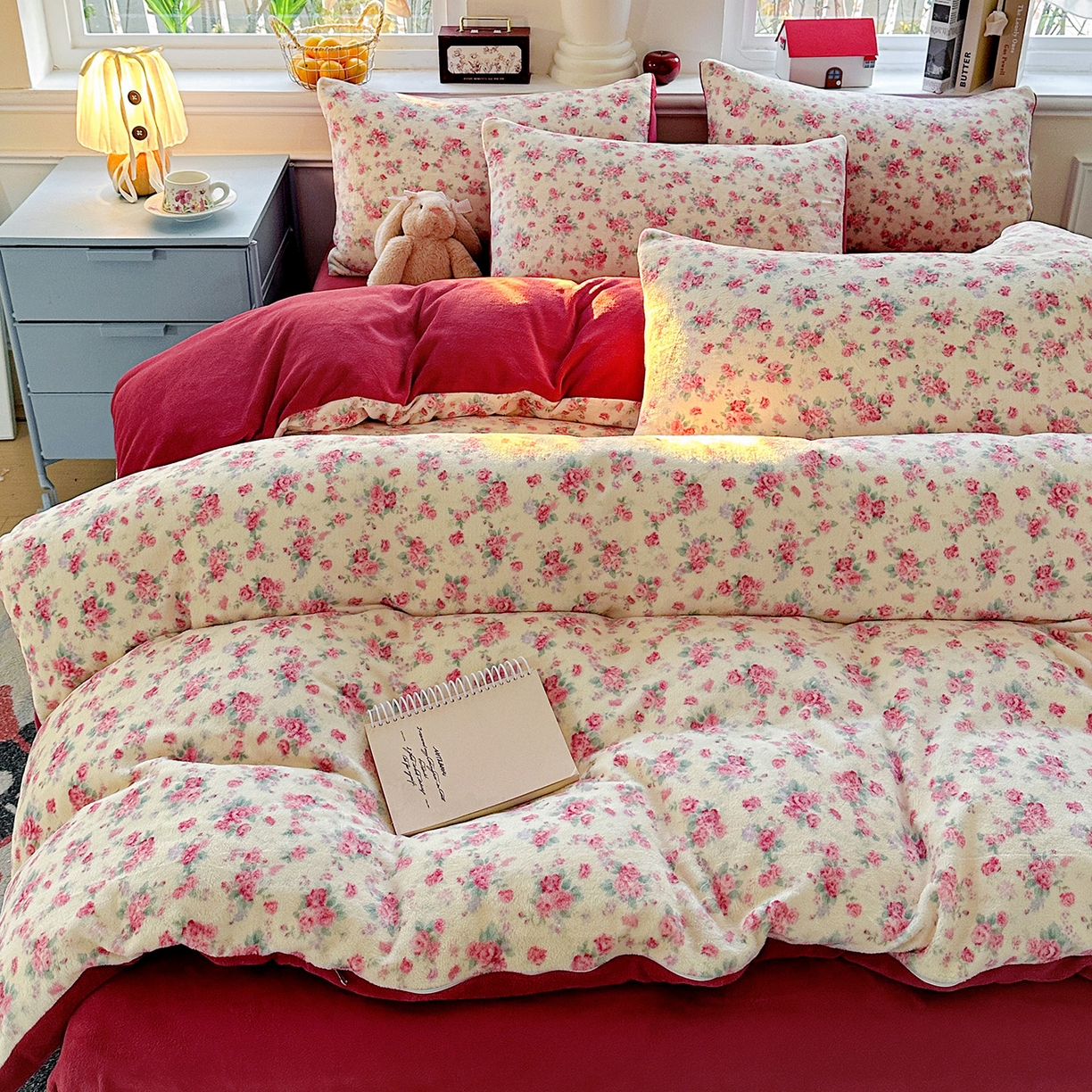 91家纺网 家纺一手货源 找家纺 水木坊 2025新款A加厚牛奶绒印花四件套-含买家秀 疏影