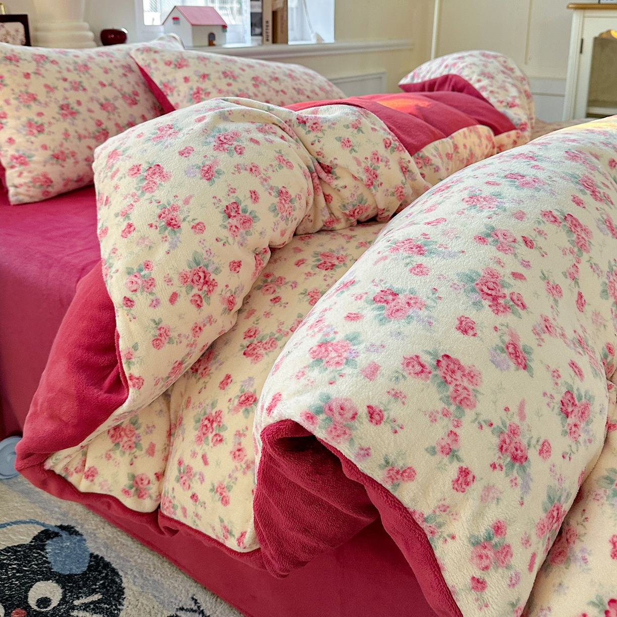 91家纺网 家纺一手货源 找家纺 水木坊 2025新款A加厚牛奶绒印花四件套-含买家秀 疏影