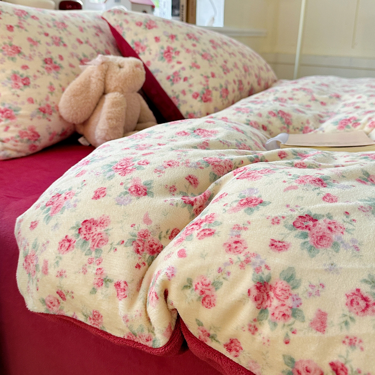 91家纺网 家纺一手货源 找家纺 水木坊 2025新款A加厚牛奶绒印花四件套-含买家秀 疏影