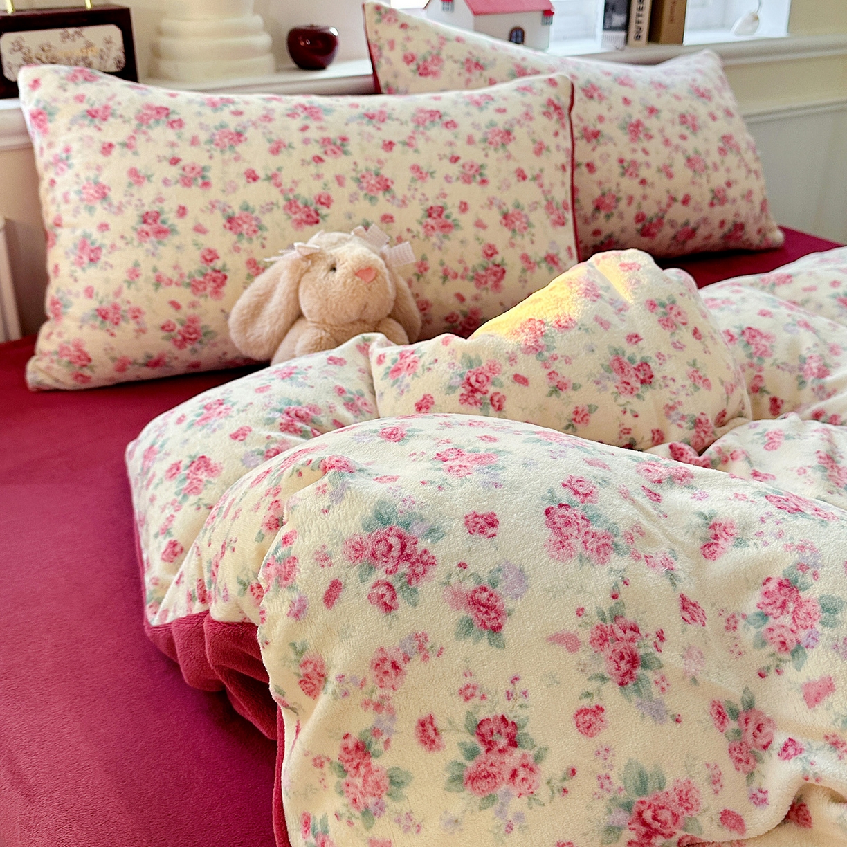 91家纺网 家纺一手货源 找家纺 水木坊 2025新款A加厚牛奶绒印花四件套-含买家秀 疏影